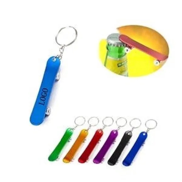 Skateboard Shape Bottle Opener w/ Key Chain 6