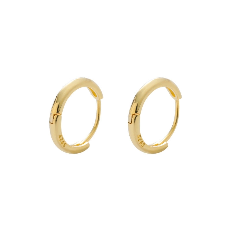 Minimalist Gold Huggie Hoop Earrings 1