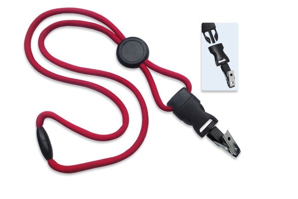 1/4" Polyester Lanyard with Round Slider and Quick Release (Bulldog Clip) 4