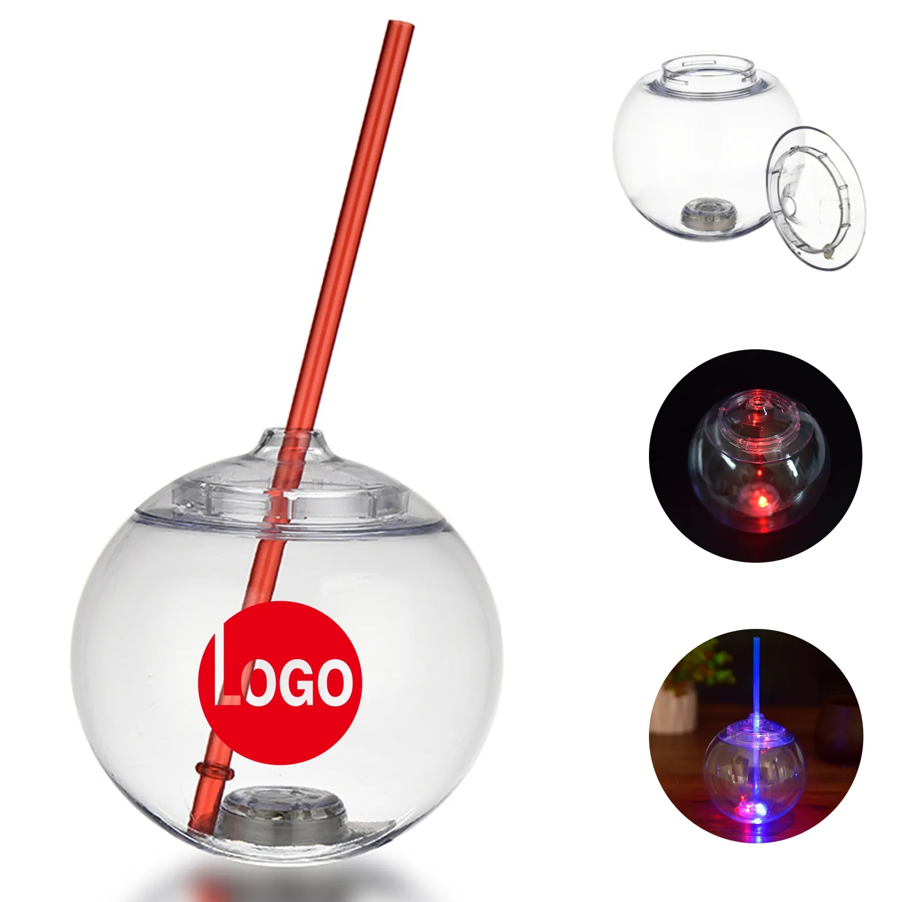 24oz Glow Disco Ball Cups Tumbler with Lid and Straw 2