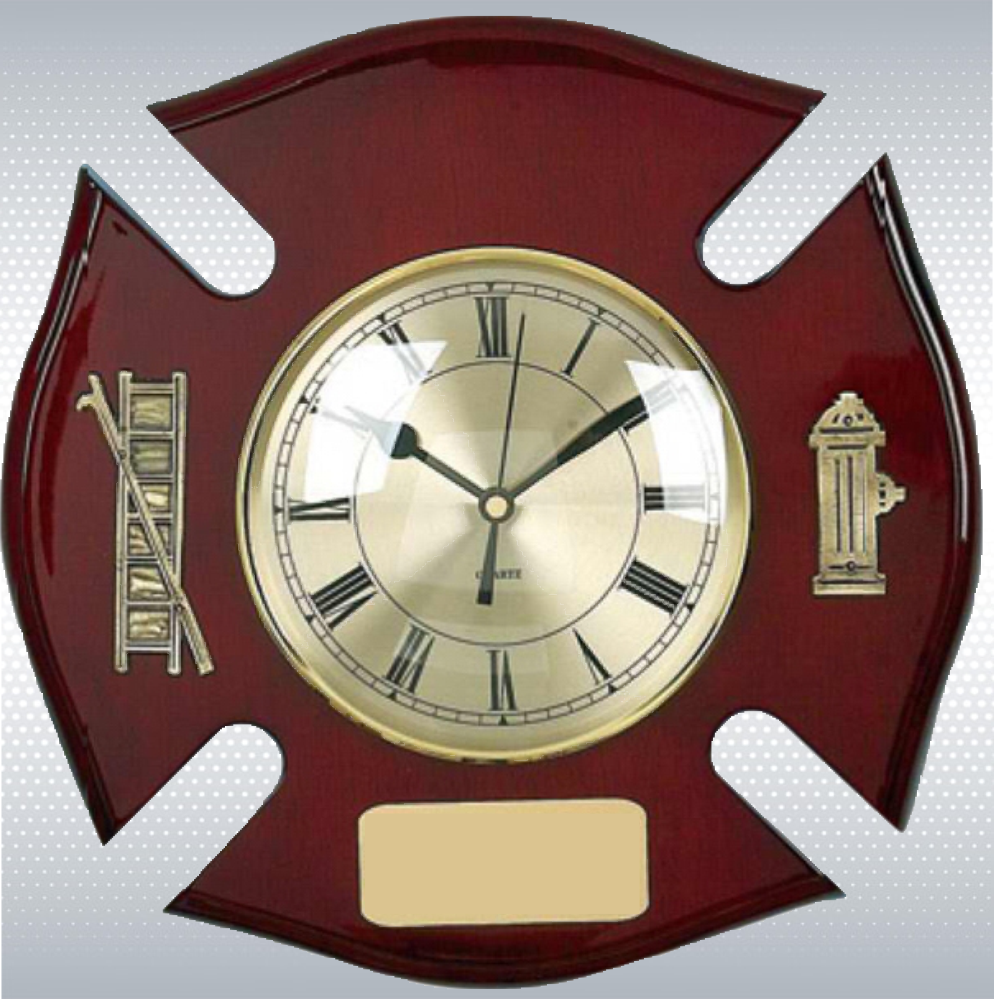 Piano Finish Fire Specialty Shield Award/Clock 4