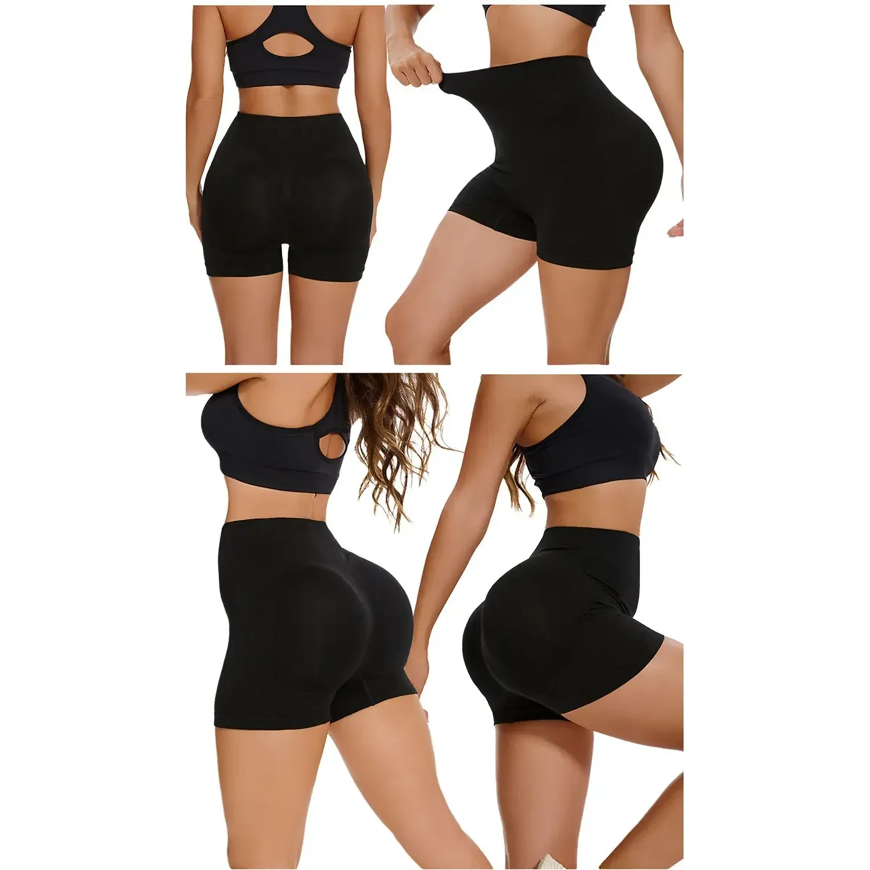 Seamless Women Sports High Waist Gym Yoga Cycling Shorts 3