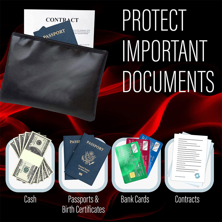 Fireproof Money Bag for Cash 5