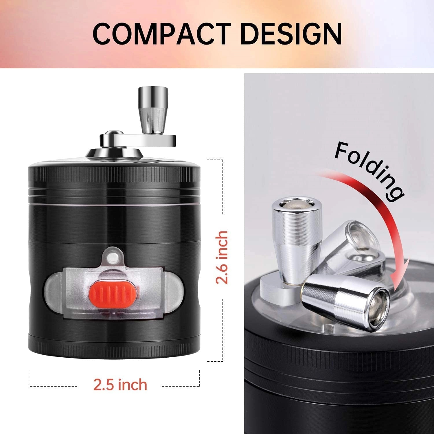 Aluminum 4-Layer Zinc Alloy Grinder With Handle 2