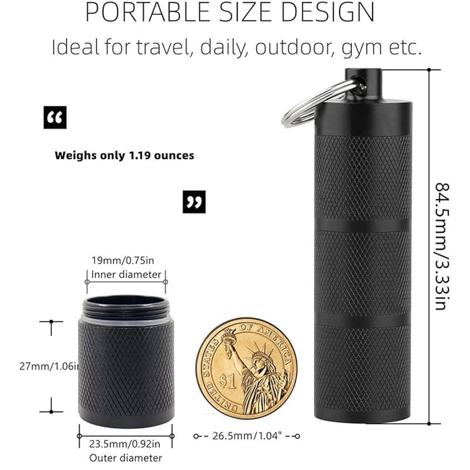 Compact Waterproof Aluminum Pill Container for First Aid 7