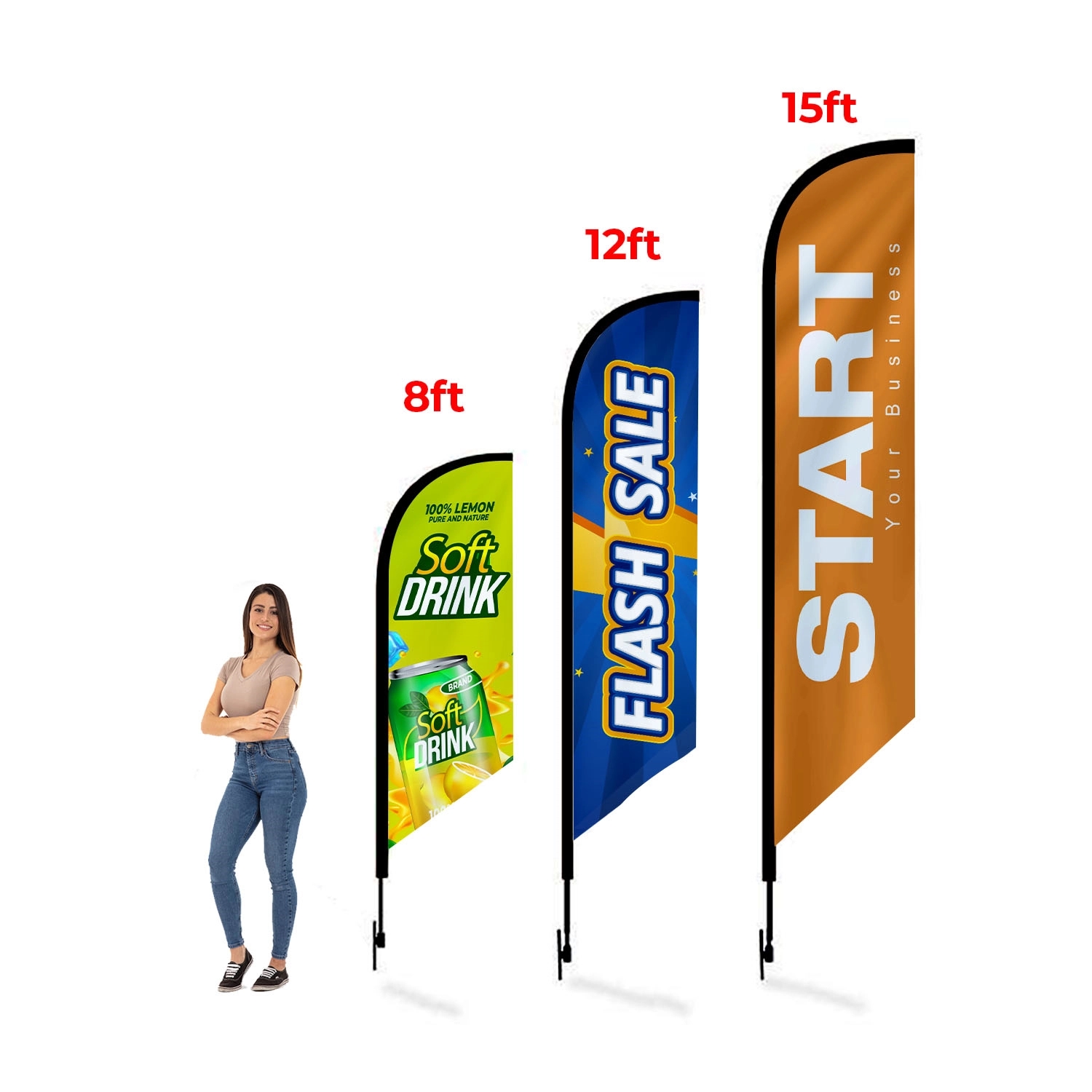 12' Teardrop Flag Replacement w/ Double Sided Imprint 6