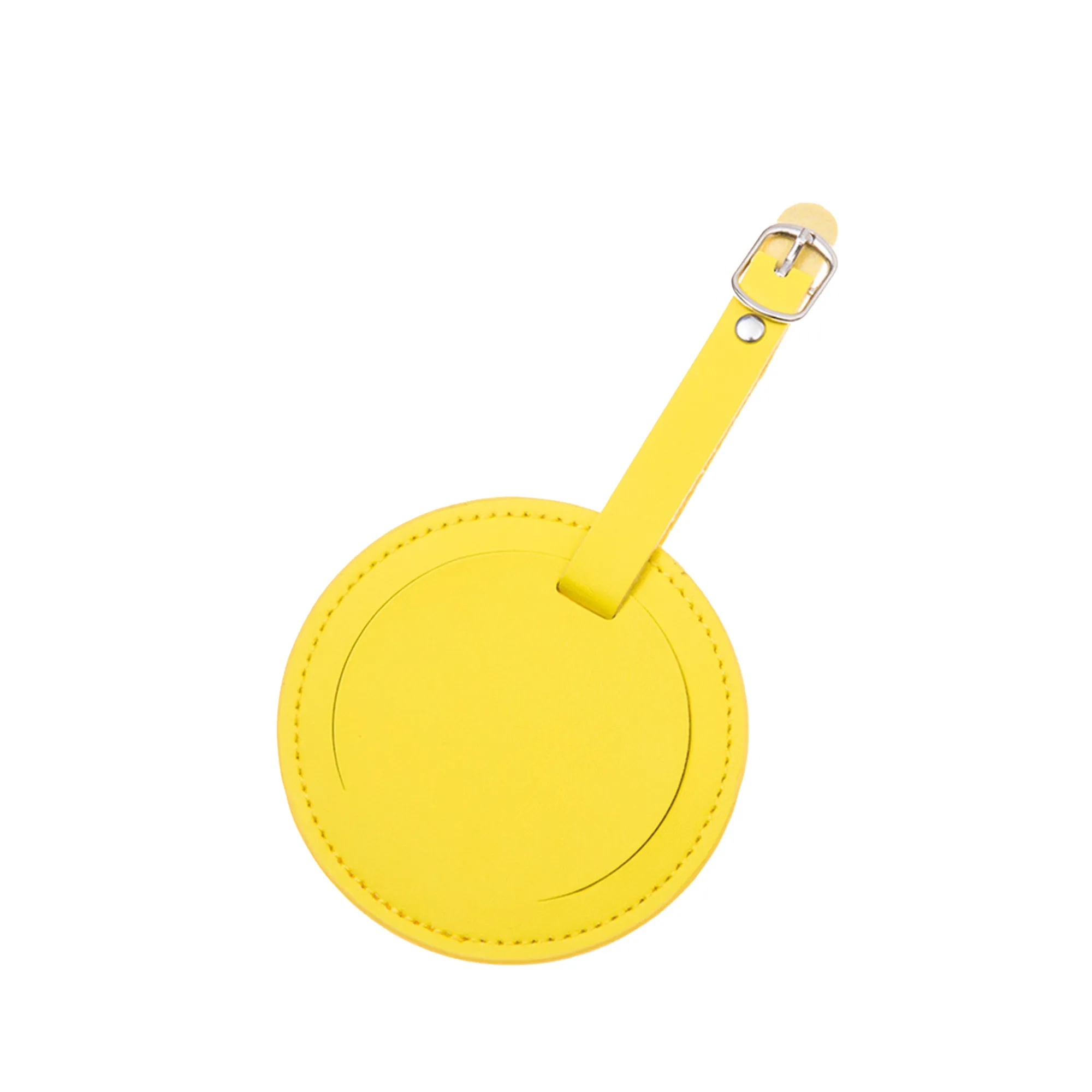 Round Leather Luggage Tag with Custom Logo 2