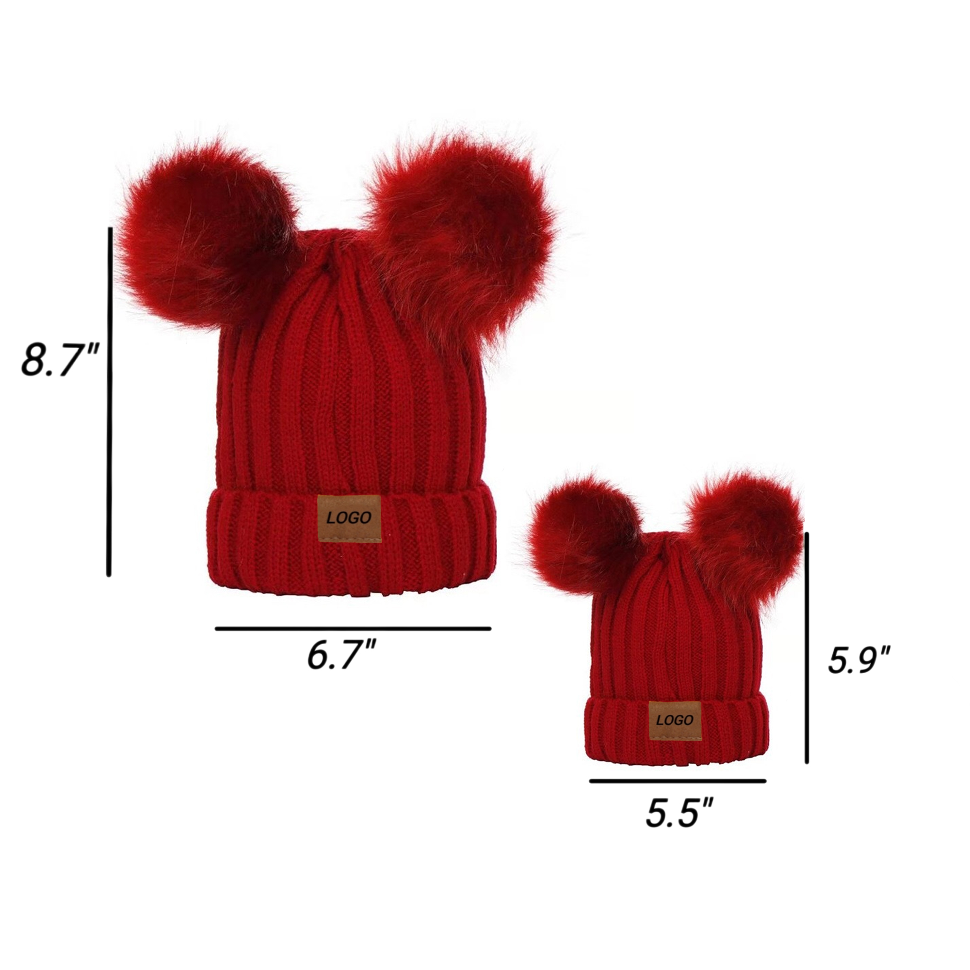 Parent Child Winter Knitted Beanie Hat 3