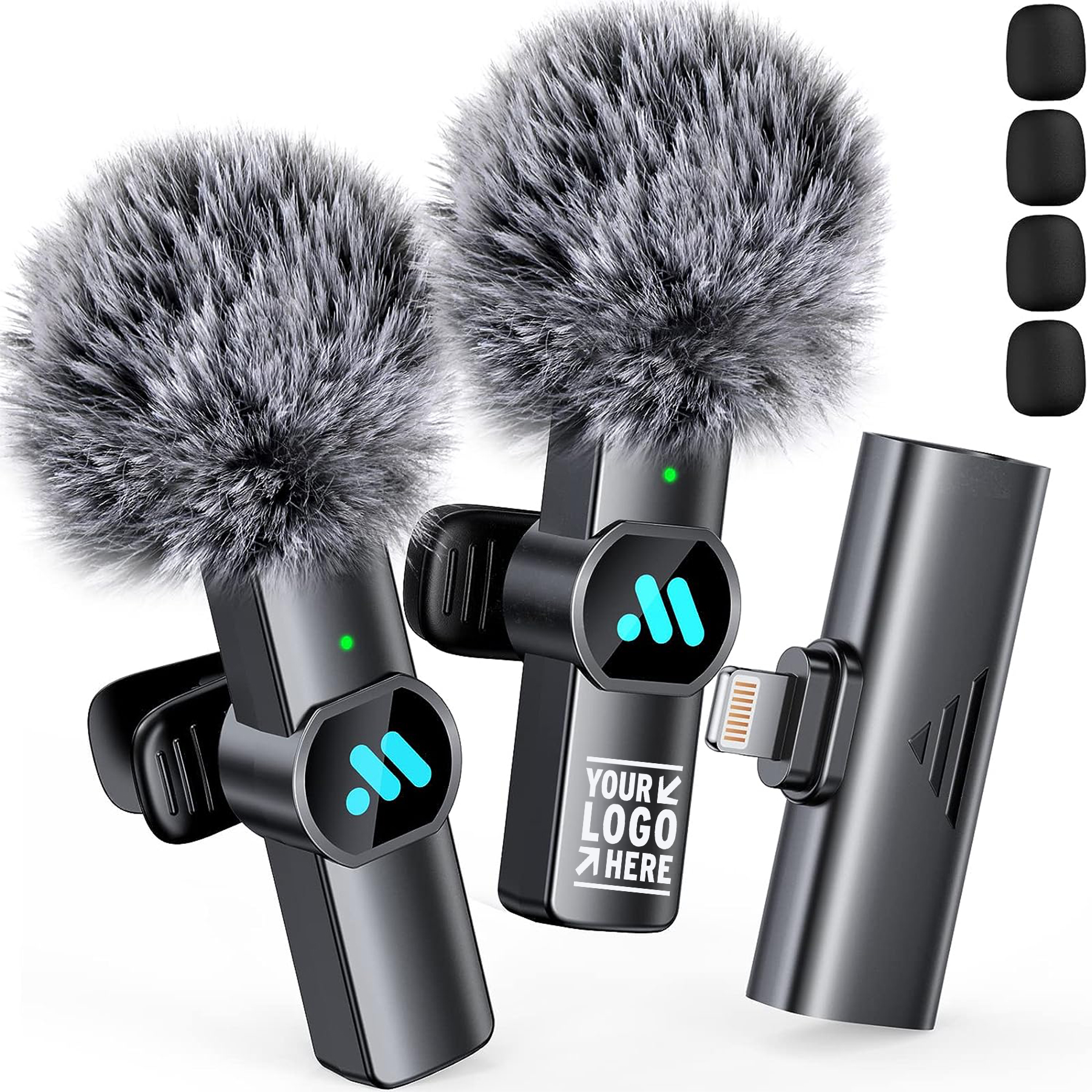 2pcs iPhone iPad Video Recording Lavalier Wireless Microphone
2