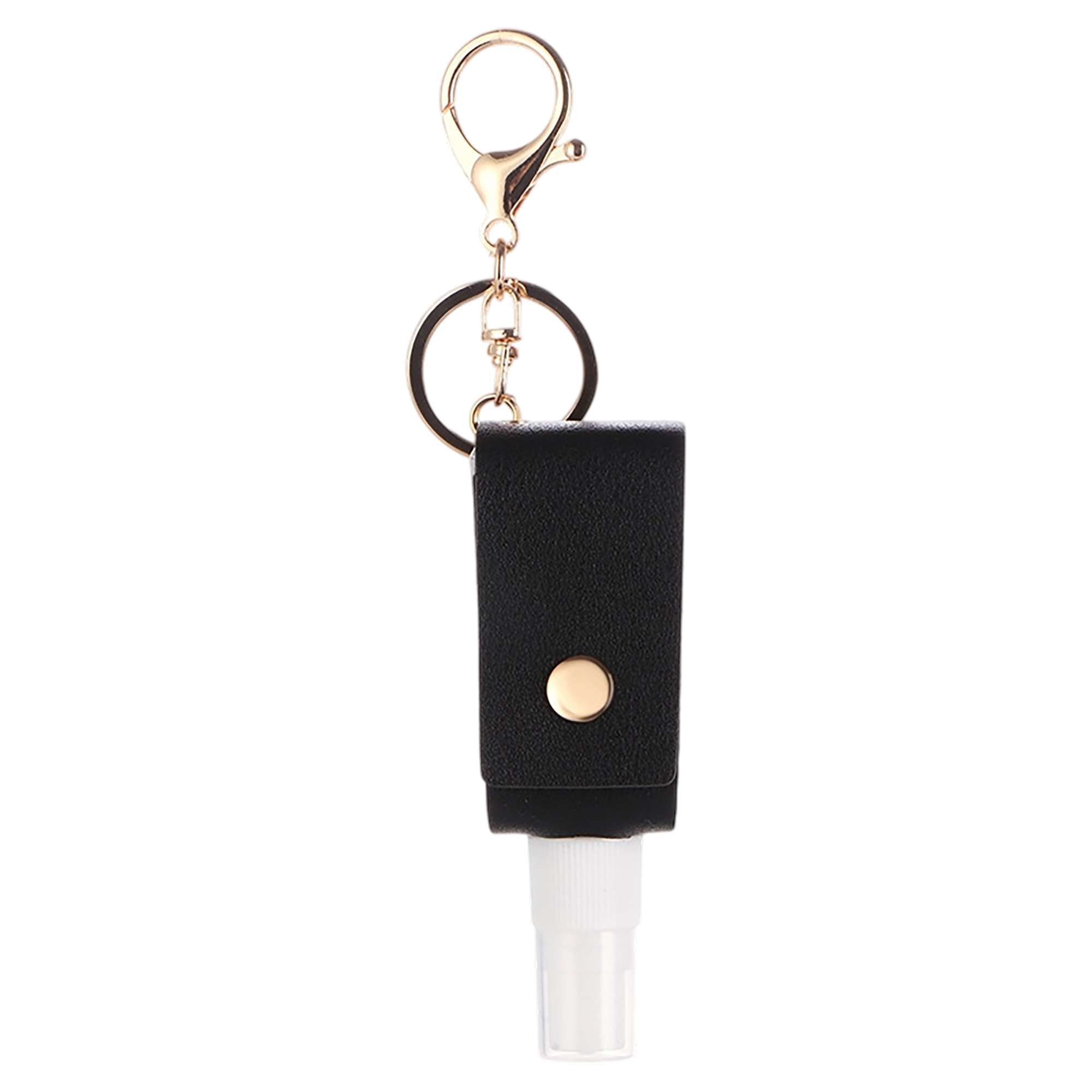 Leather Strap Key Ring With Mini Spray Bottle One Ounce Capacity 4.3" By 1.3" 12