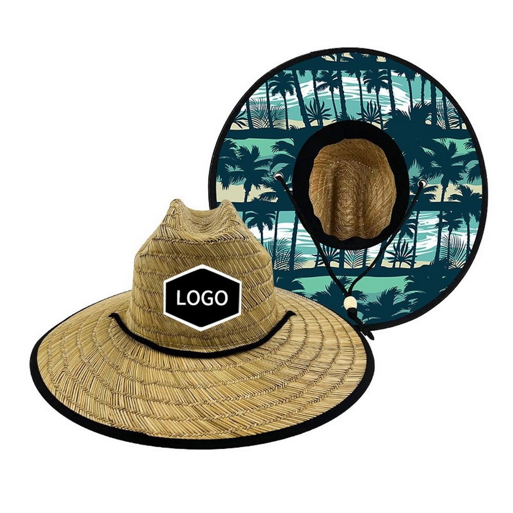 Custom Lifeguard Style Woven Straw Hat 5