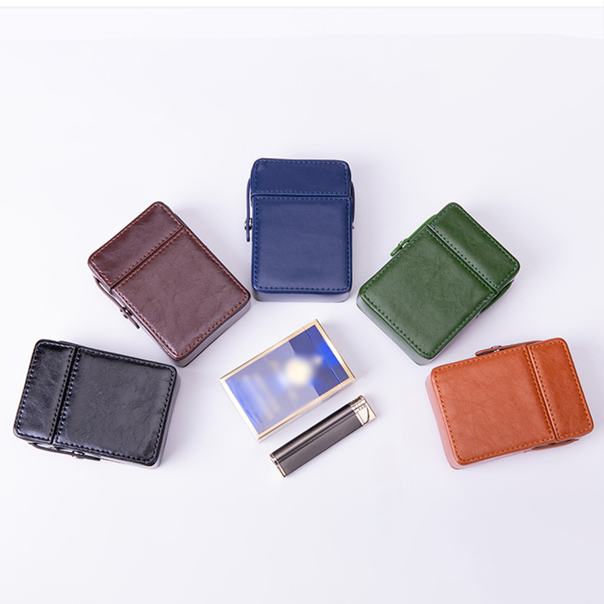 Regular Rugged Cigarette Case Vintage Crazy Horse Leather 12