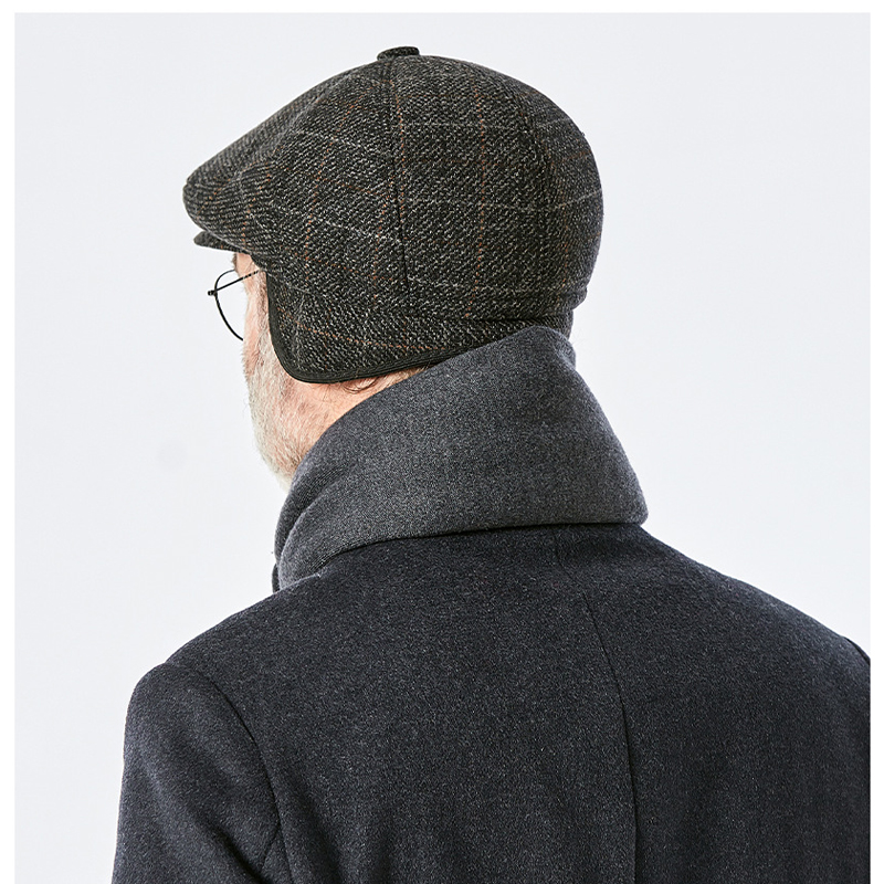 Wool Blend Beret Flat Newsboy Gatsby Caps w/Retractable Invisible Ear flap 5