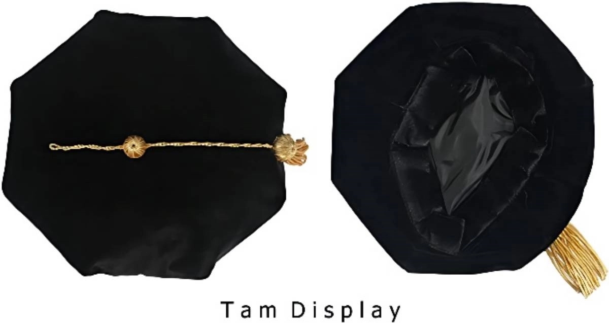 Doctoral Graduation Gown, Hood and Tam 8 Sided 14