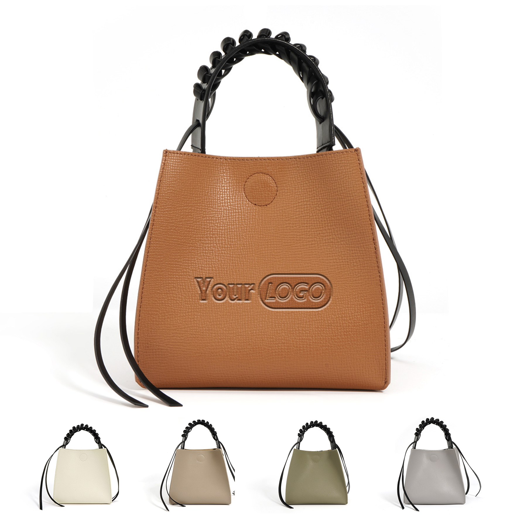 Genuine Leather Vintage hand-held cross-body tote bag 2