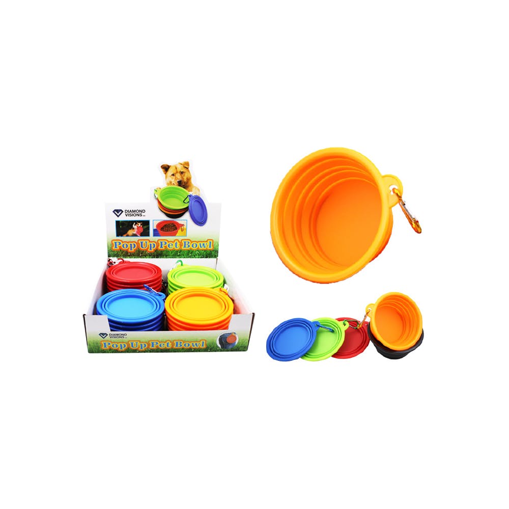 Pop Up Silicone Pet Bowls Assorted 5" 2