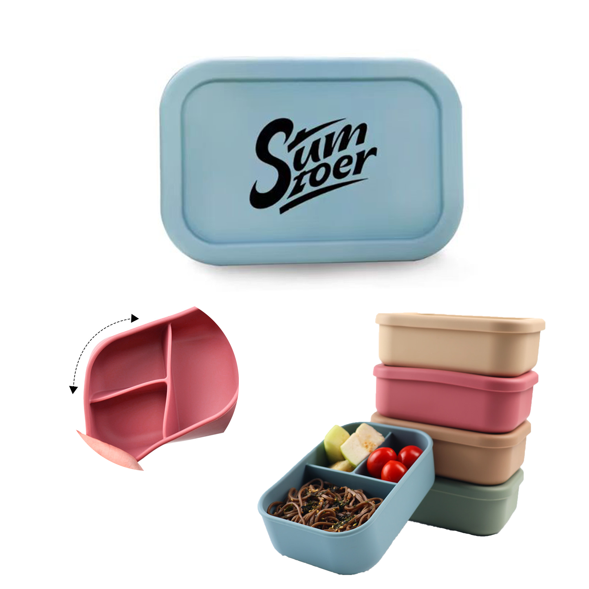 Silicone Lunch Bento Box 3