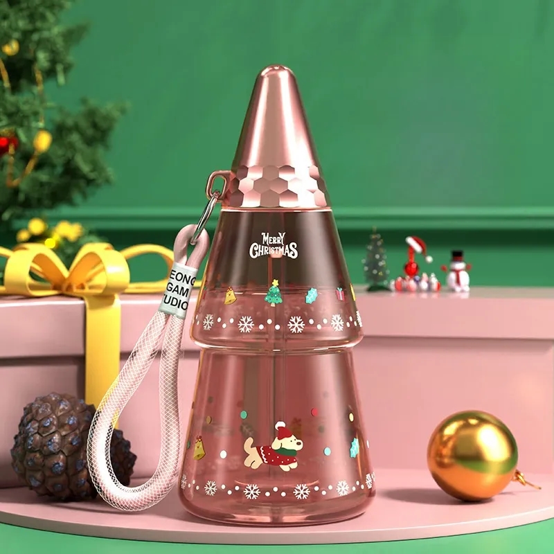 16.91 oz Christmas Water Cup with Lid and Straw 7