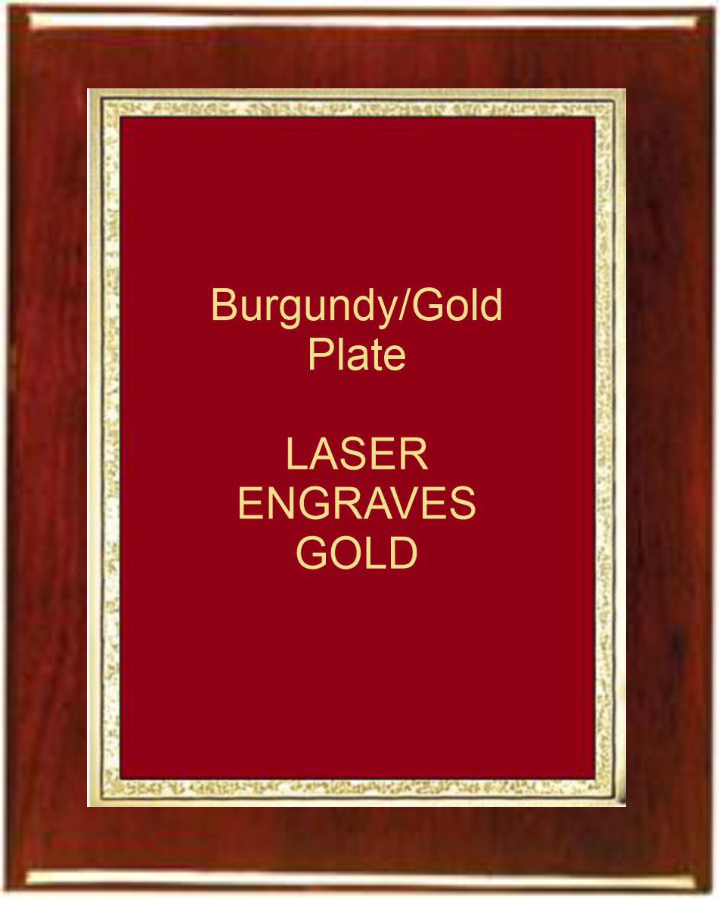 6" x 8" Rosewood Piano Finish Plaque with a Red Florentine Plate 2