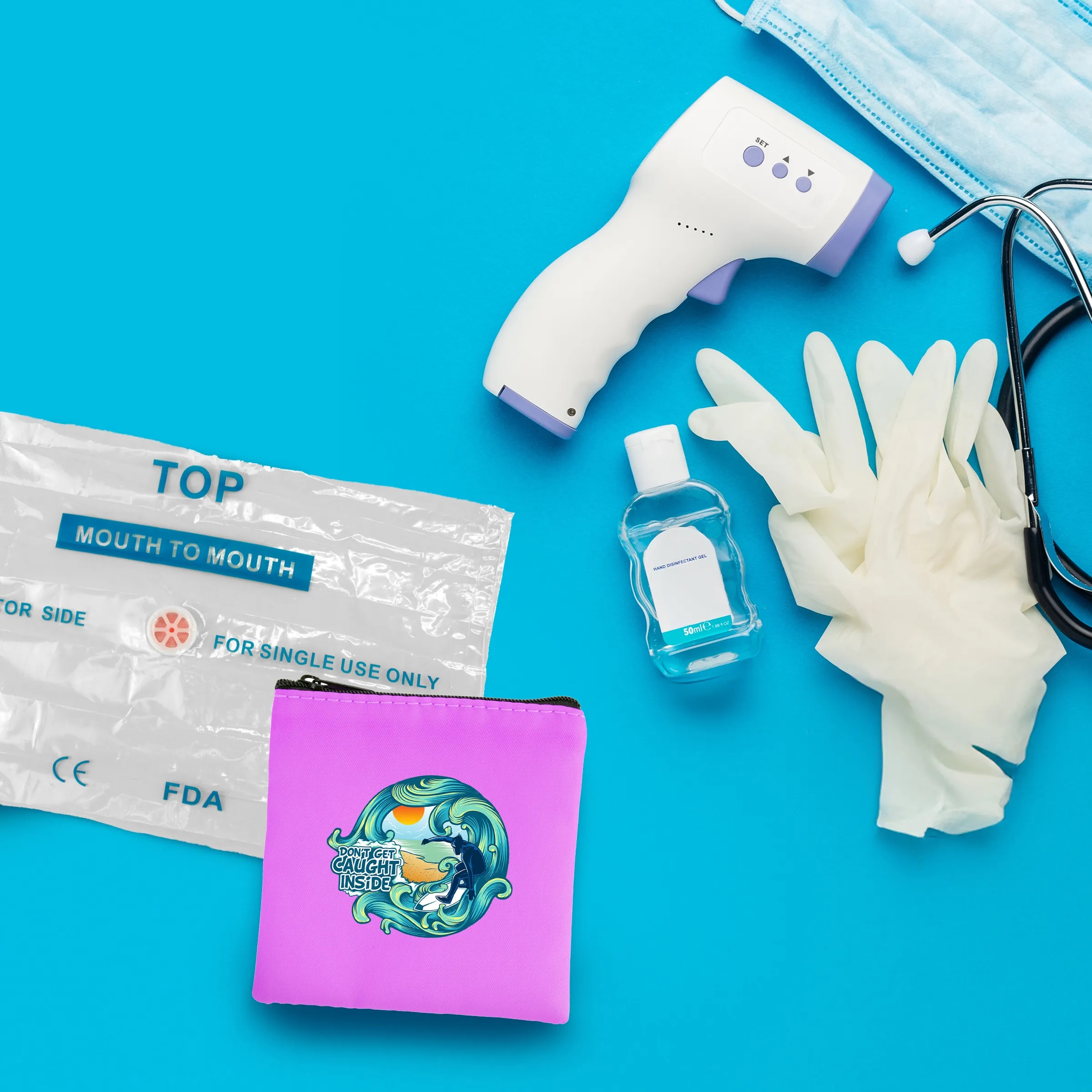 Colorful RPET CPR Face Shield Set 14