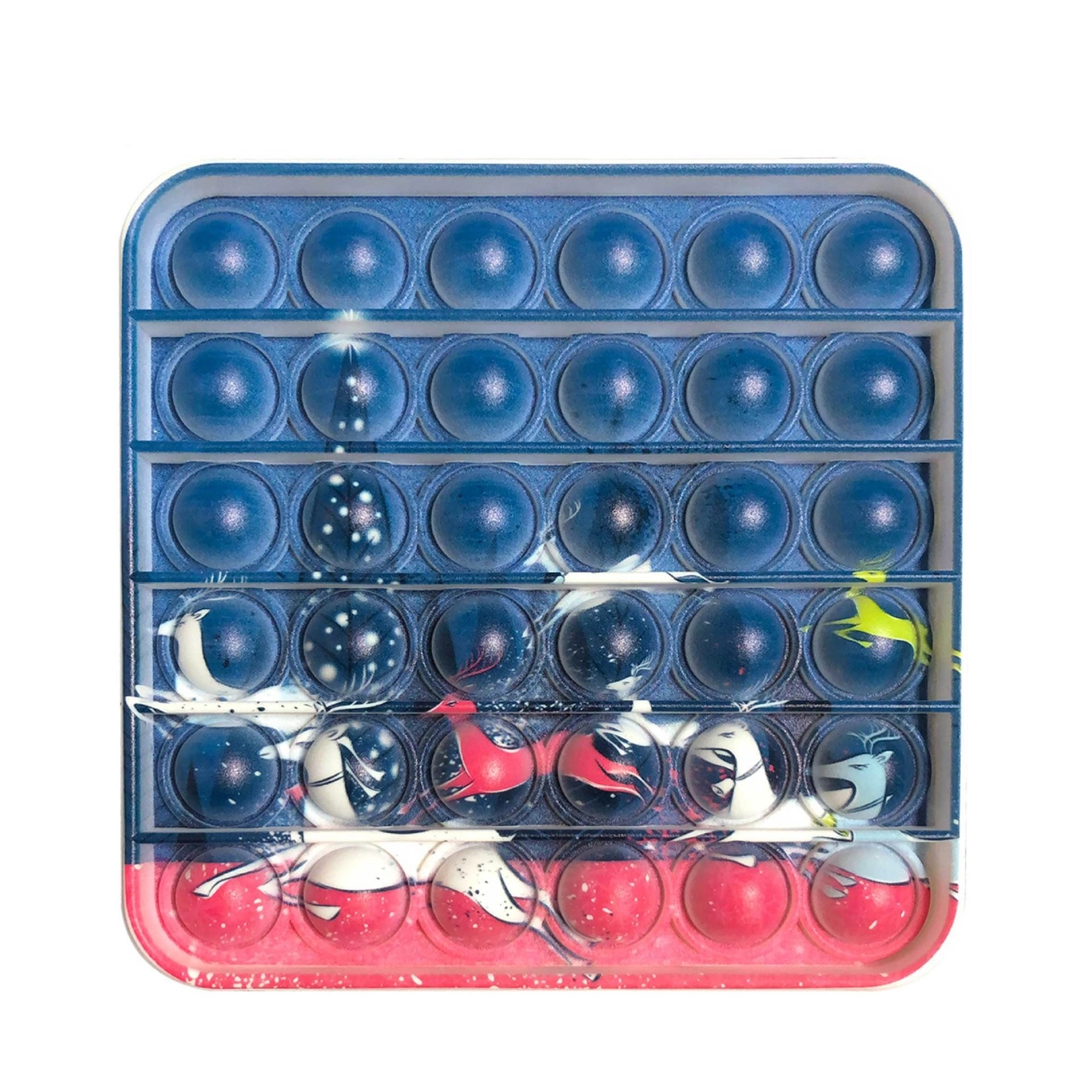 Square Full Color Print Push Pop Bubble Fidget Toy 18