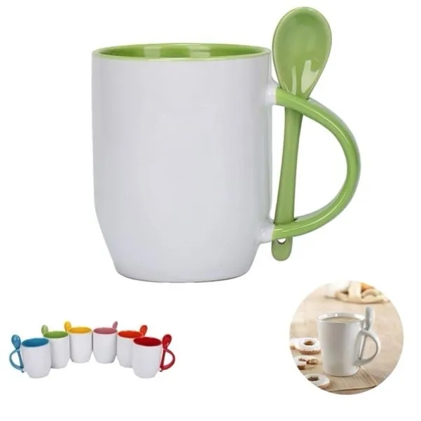 12oz Inner Color Mug With Spoon 6