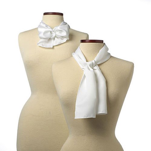 White Silk Scarf - 8"x45" 2