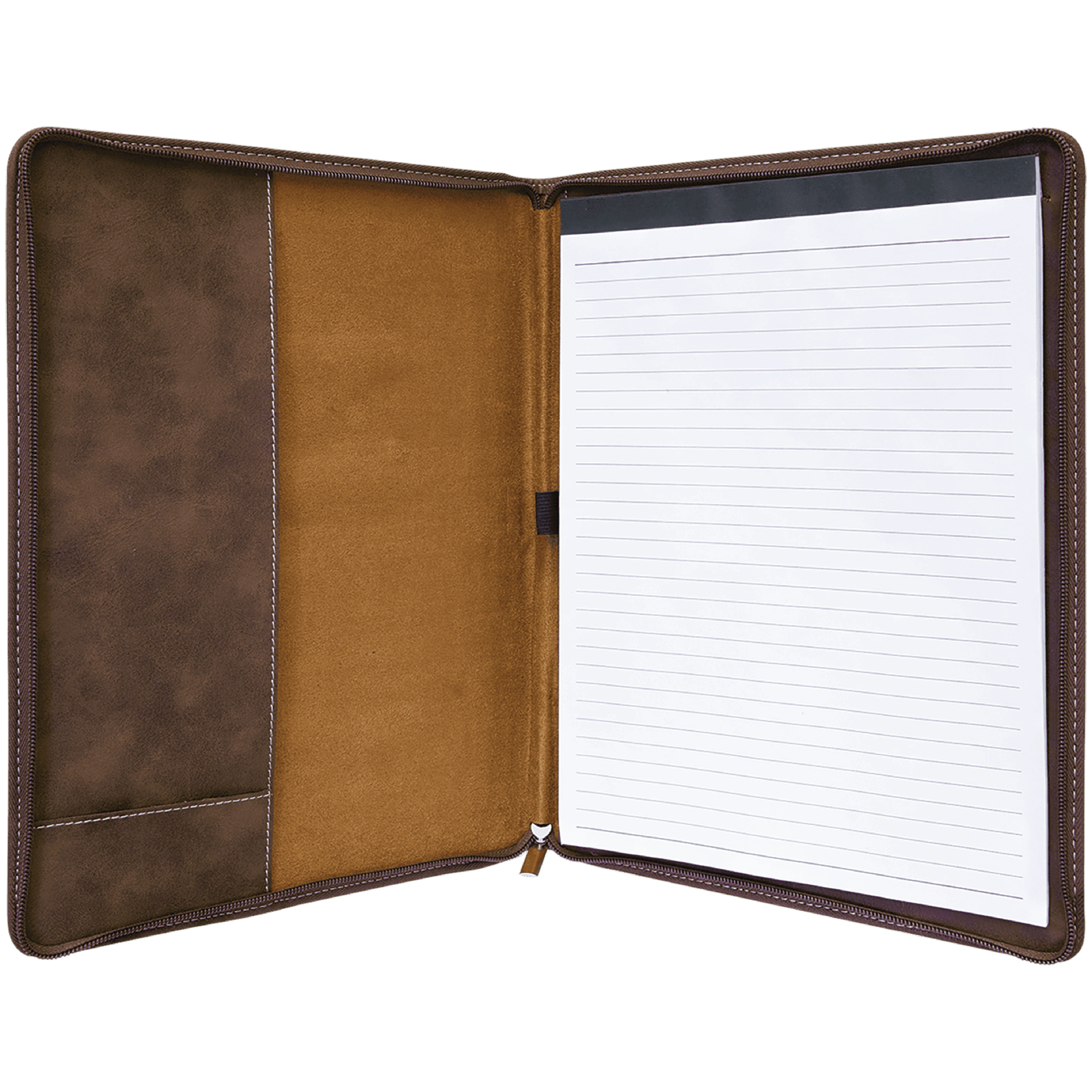 9" x 12" Leatherette Rustic/Gold Portfolio with Zipper 6