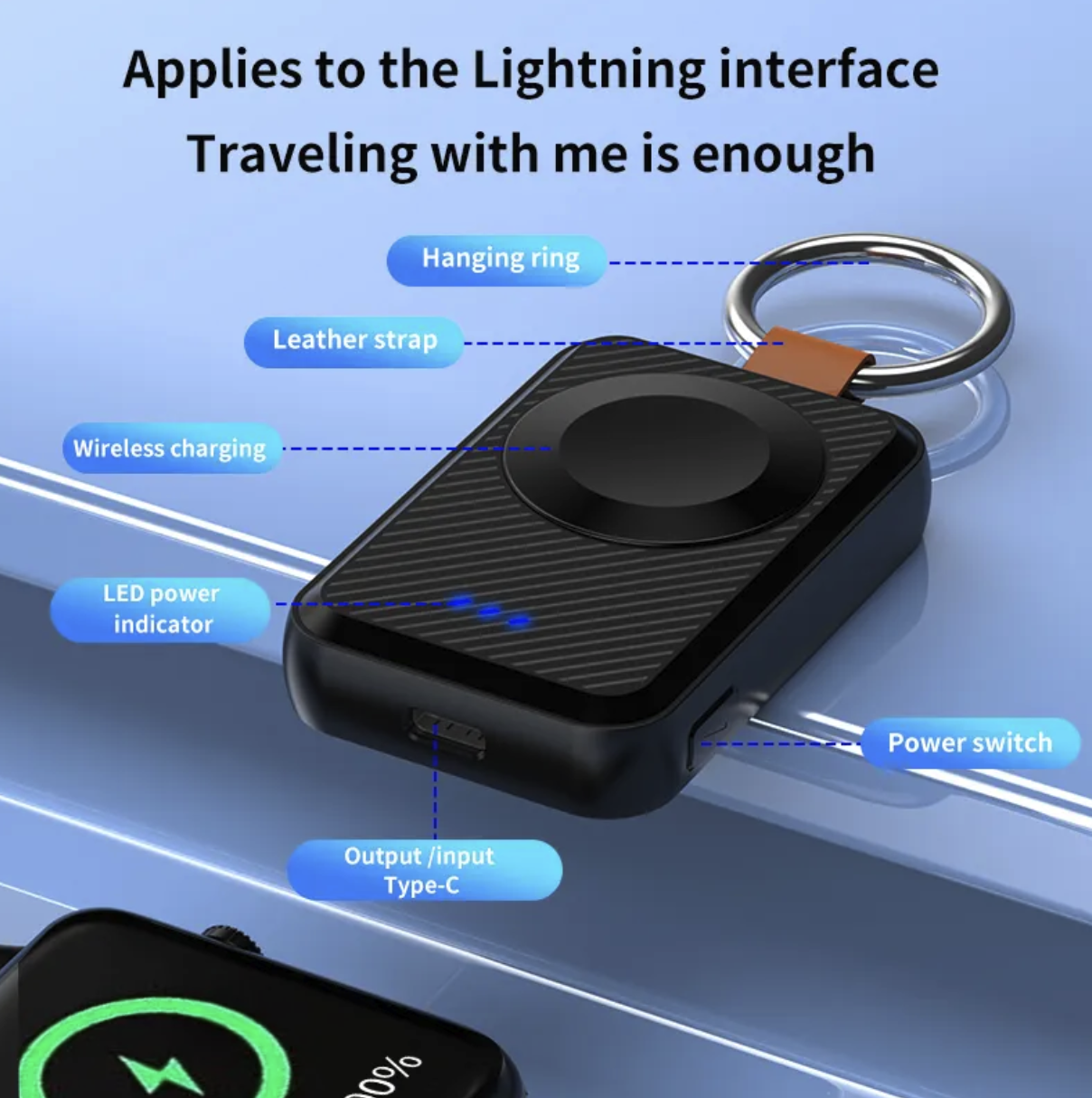 2000Mah Portable Watch Power Bank Charger 3