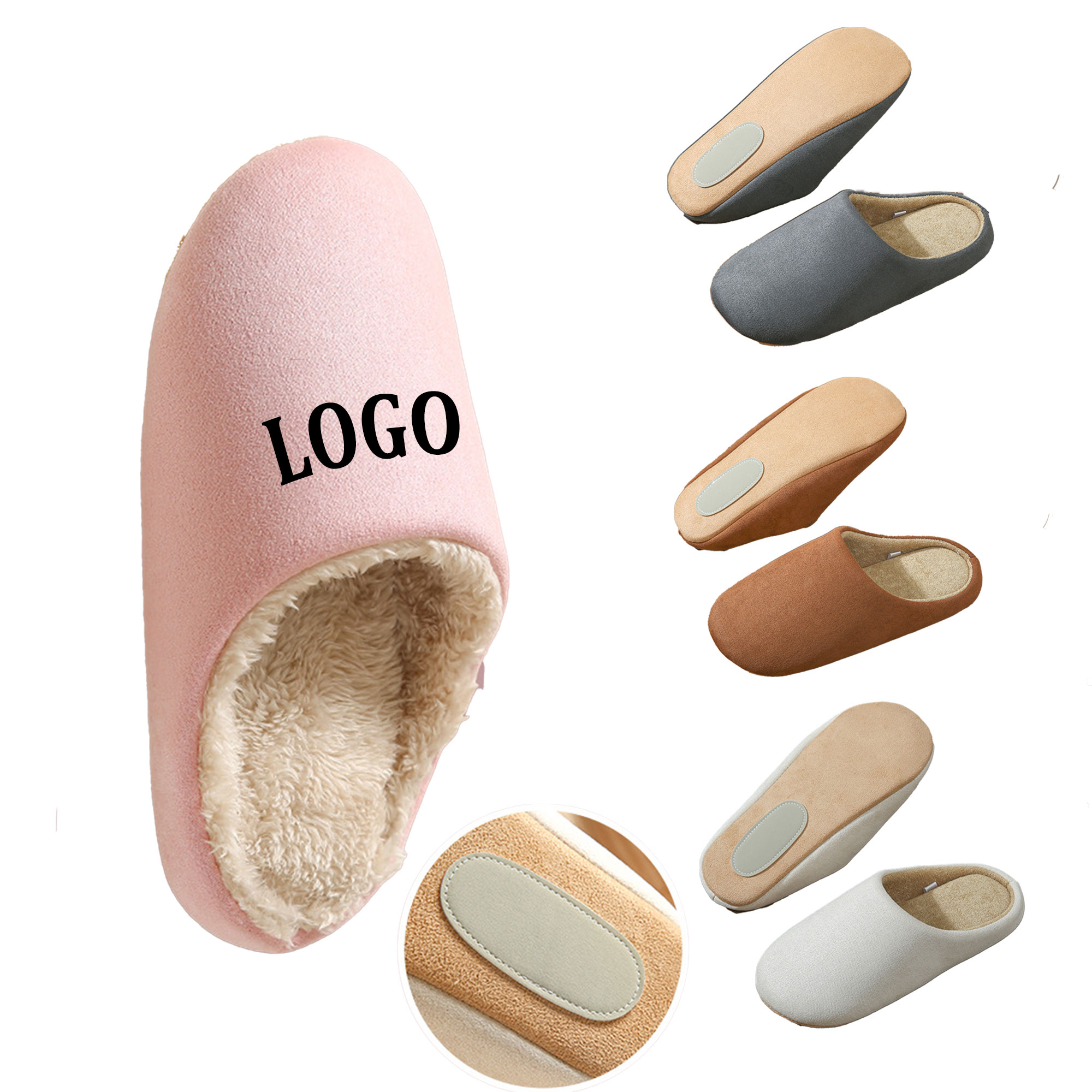 MOQ 30 Quiet Soft Plush Slippers 9"L-11"L (size 5-10.5) 2