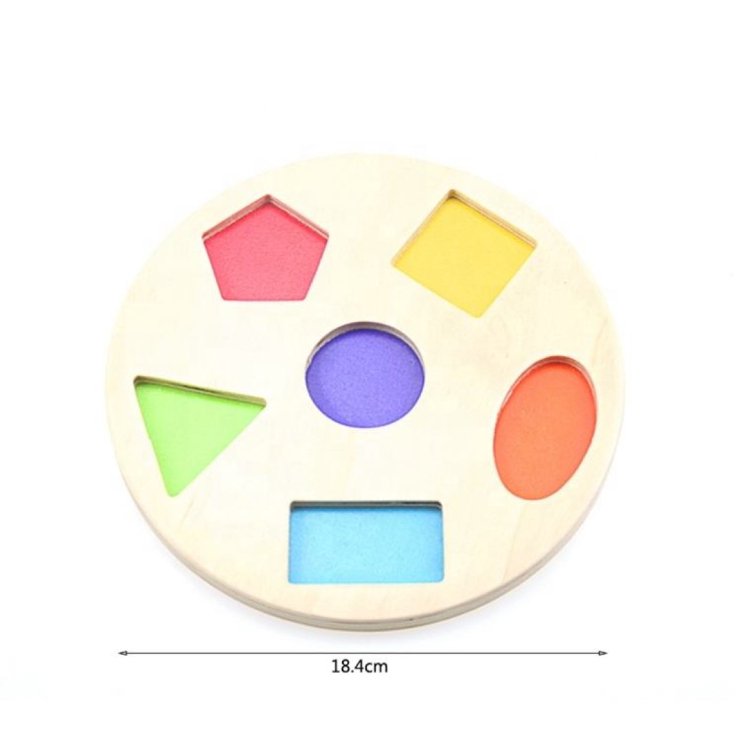 Geometry Puzzle Game Wood Grasped Board 6