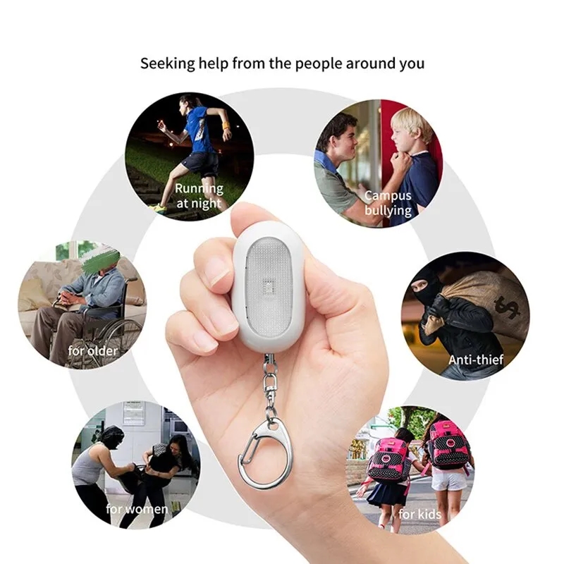 Personal Safety Emergency Alarm Keychain With Light 5