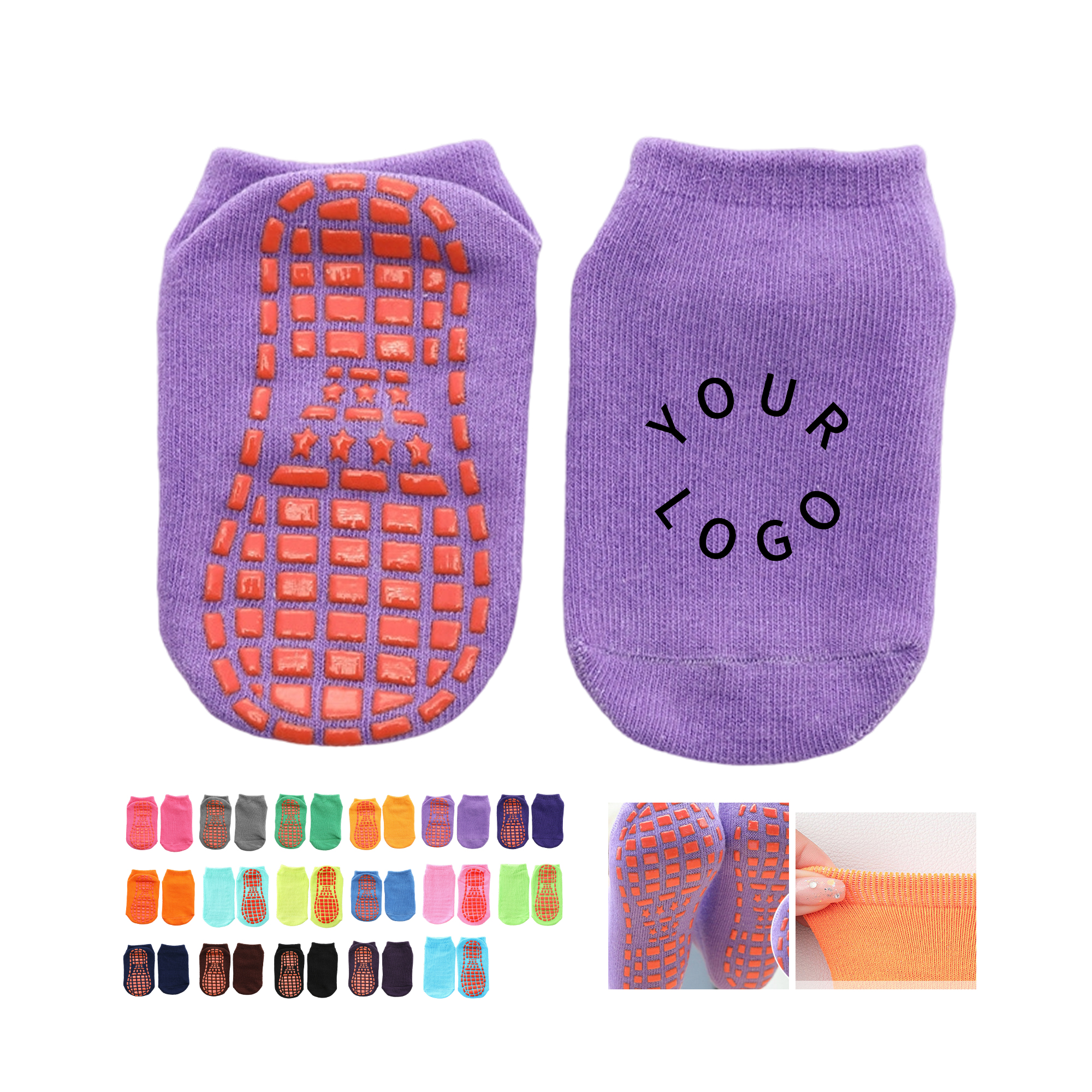 Cotton Baby Trampoline Sock With Non Slip Grip 18