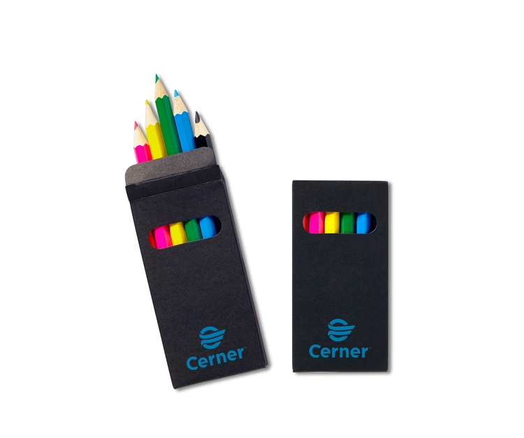 Six-Color Wooden Pencil Set in Black Box