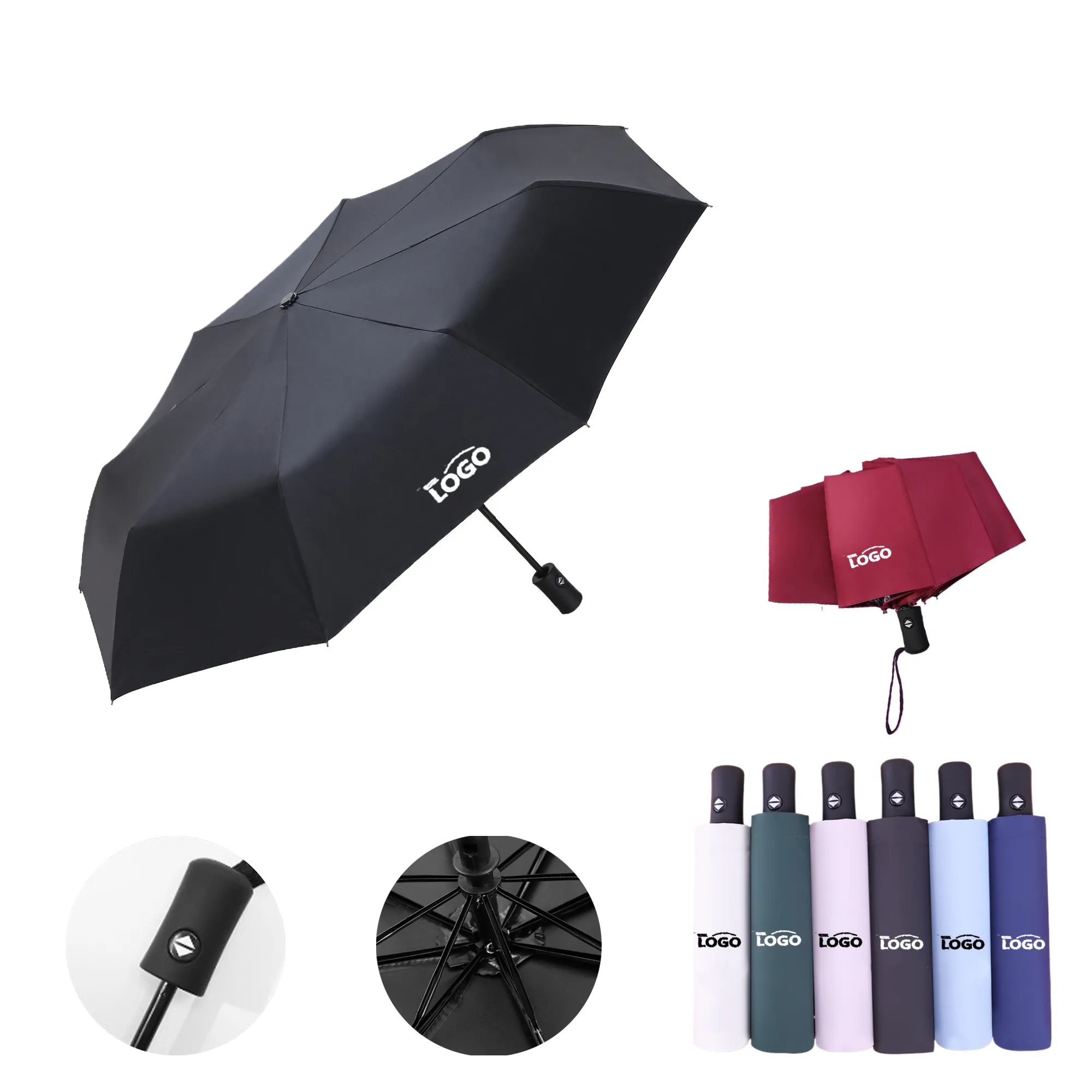 MOQ10 Automatic Folding Umbrella for Sun and Rain 2
