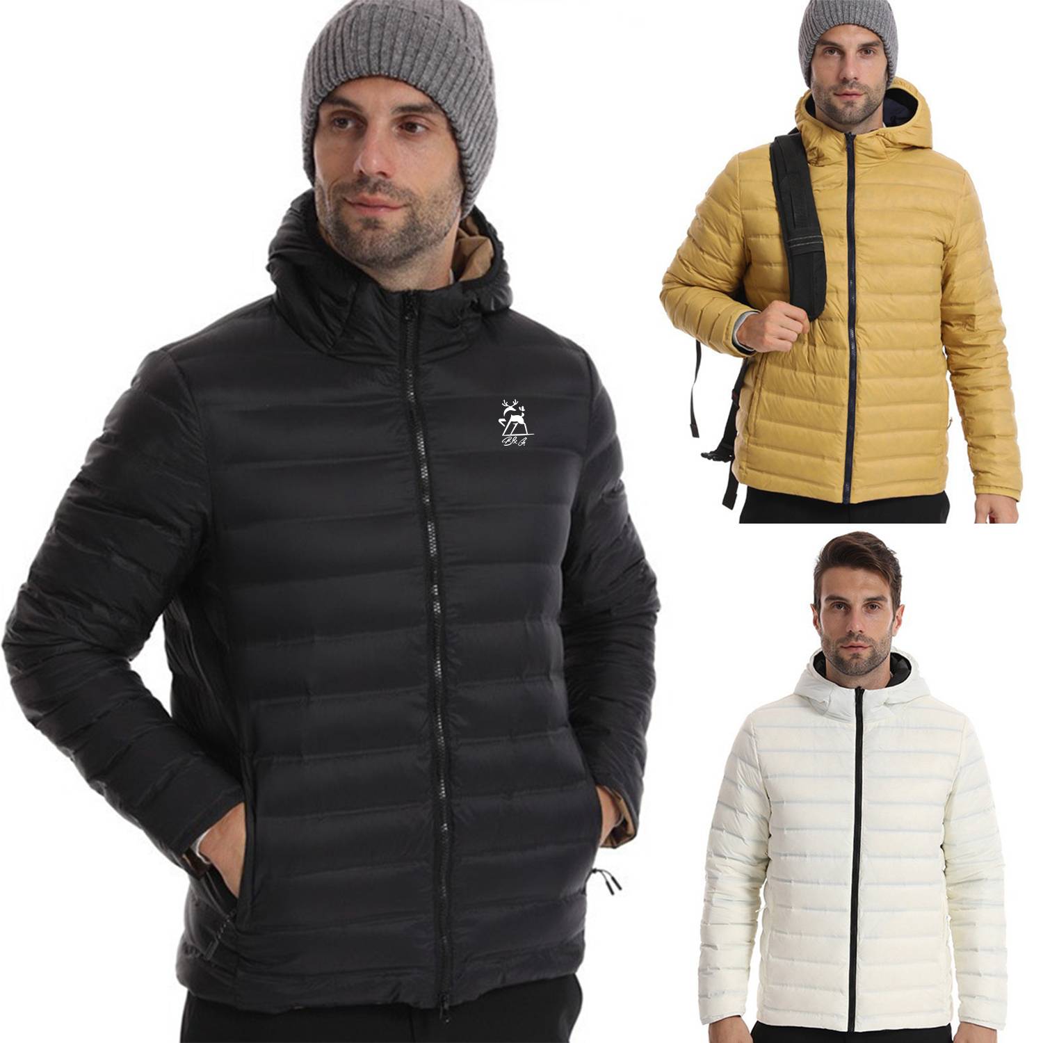 Outdoor Two Sided Dressing Lightweight Hooded Down Jacket 5