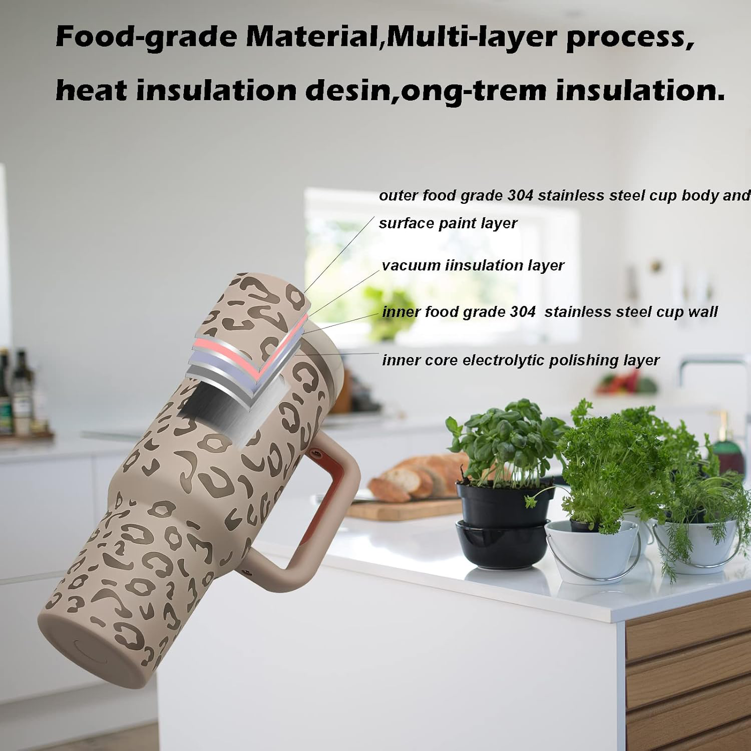 40 oz Leopard Print Water Bottle 2