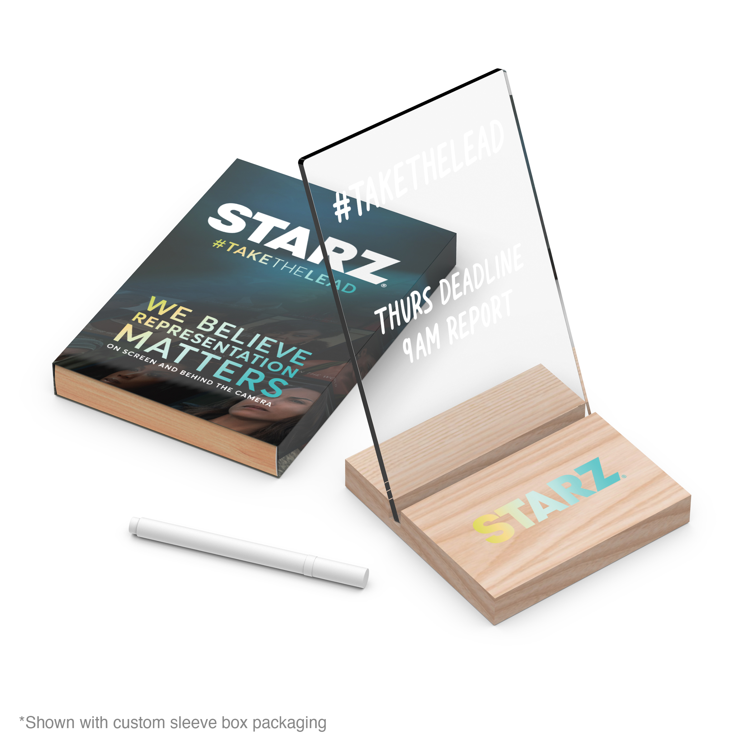 ClearPad Eco : Reusable transparent memo pad with maple wood base 1