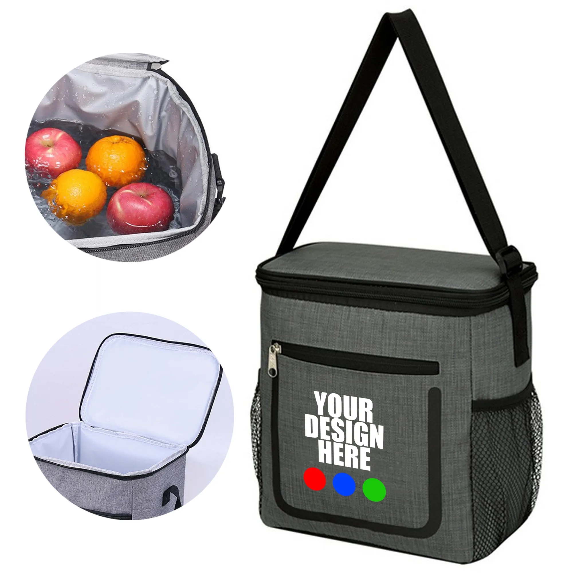 PEVA Lunch Cooler Bag w/Mesh 4