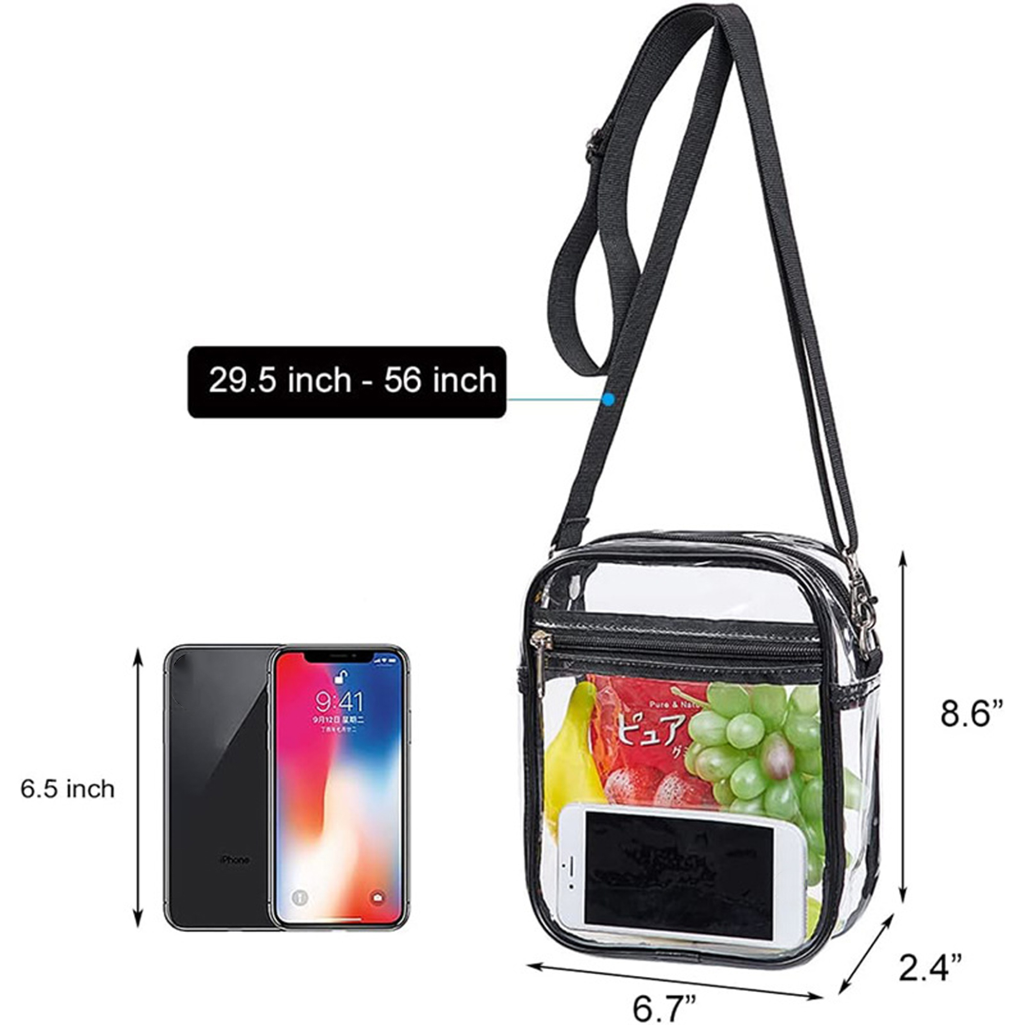 Stadium Approved Clear Transparent PVC Crossbody Bag 2