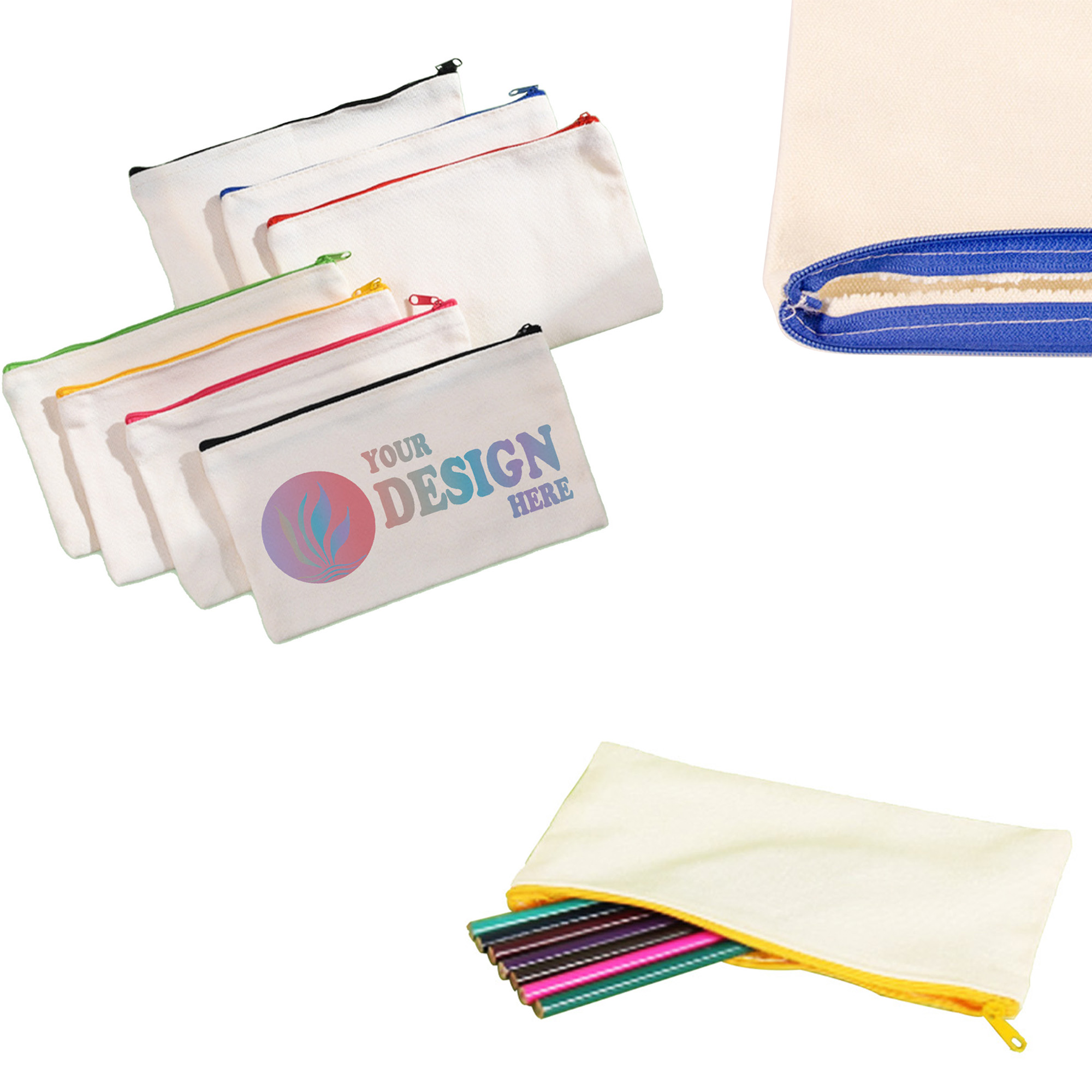 Canvas Zipper Pencil Pouch 2