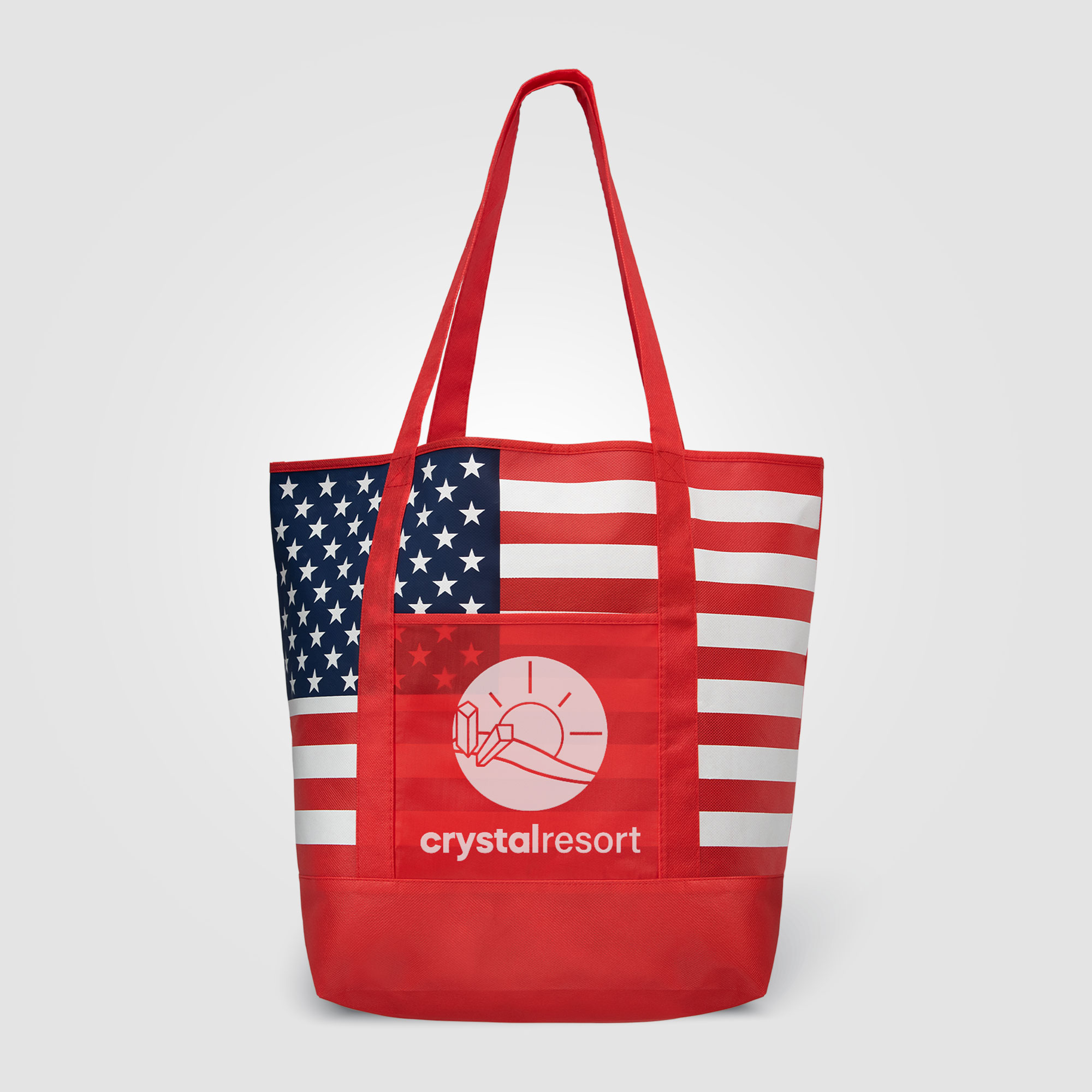 American Flag Non-Woven Tote Bag w/ 210D Pocket 10