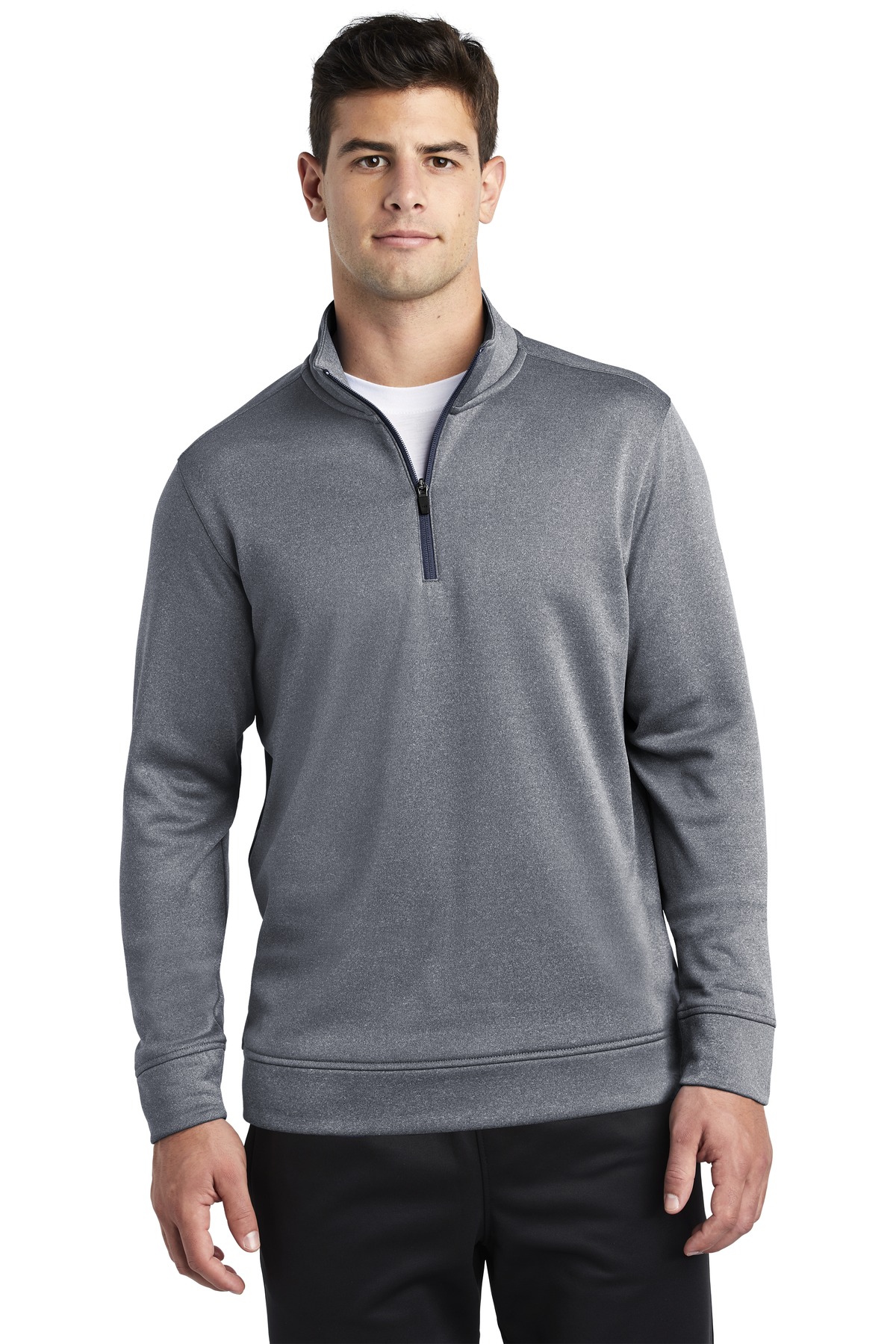 Sport-Tek PosiCharge Sport-Wick Heather Fleece 1/4-Zip Pullover. ST263, custom hoodie or sweatshirt with logo imprint 7
