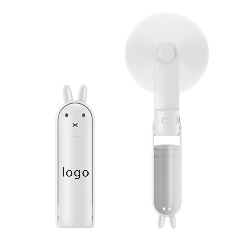 Foldable, rechargeable, logo-printed mini handheld 1200mA electric fan 1