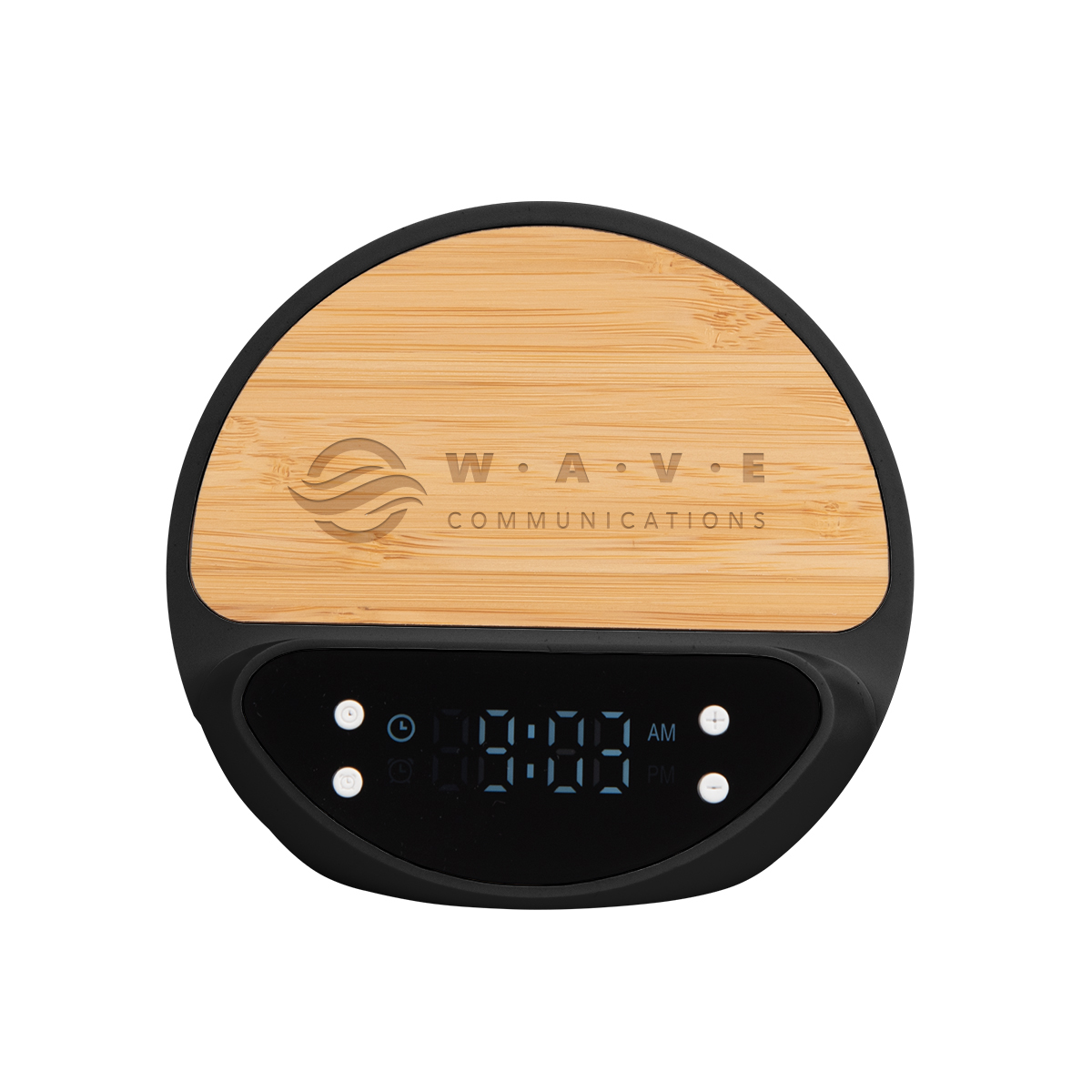 10W Bamboo Wireless Charger With Digital Clock 2