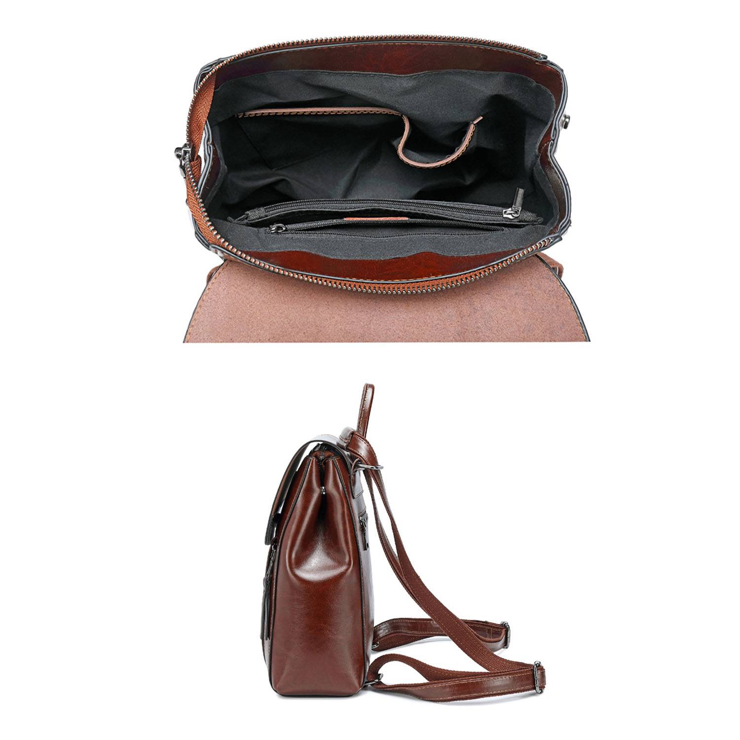 Fashion real cowhide backpack 4