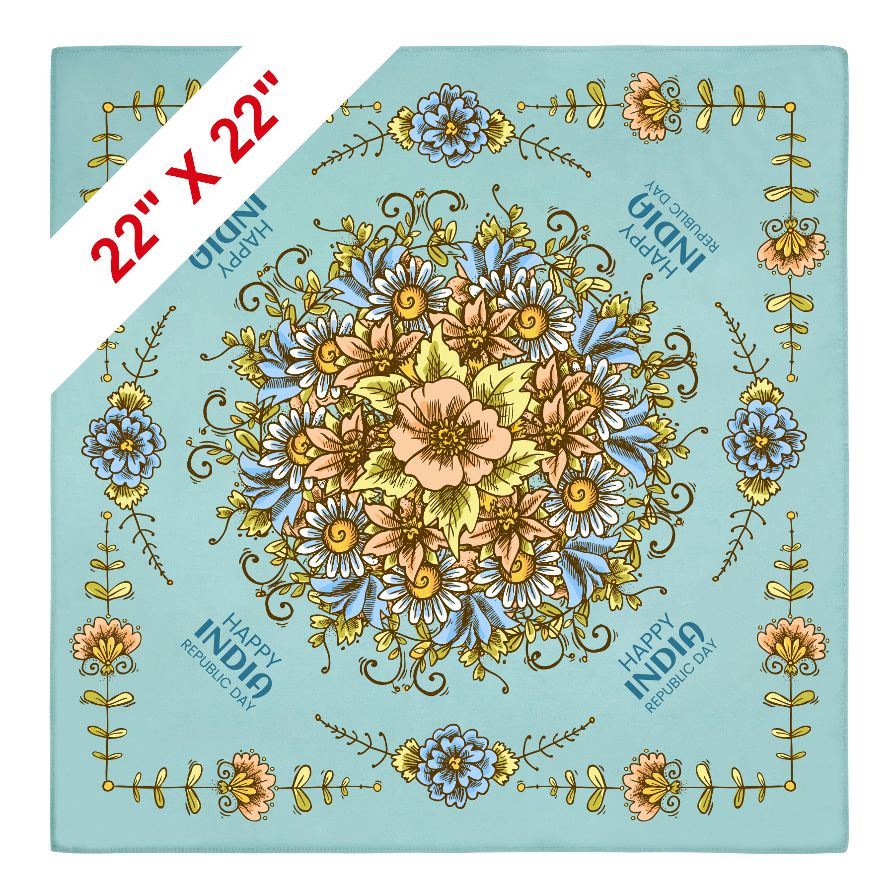 22" X 22" Polyester Square Bandanna (Full Color) 6