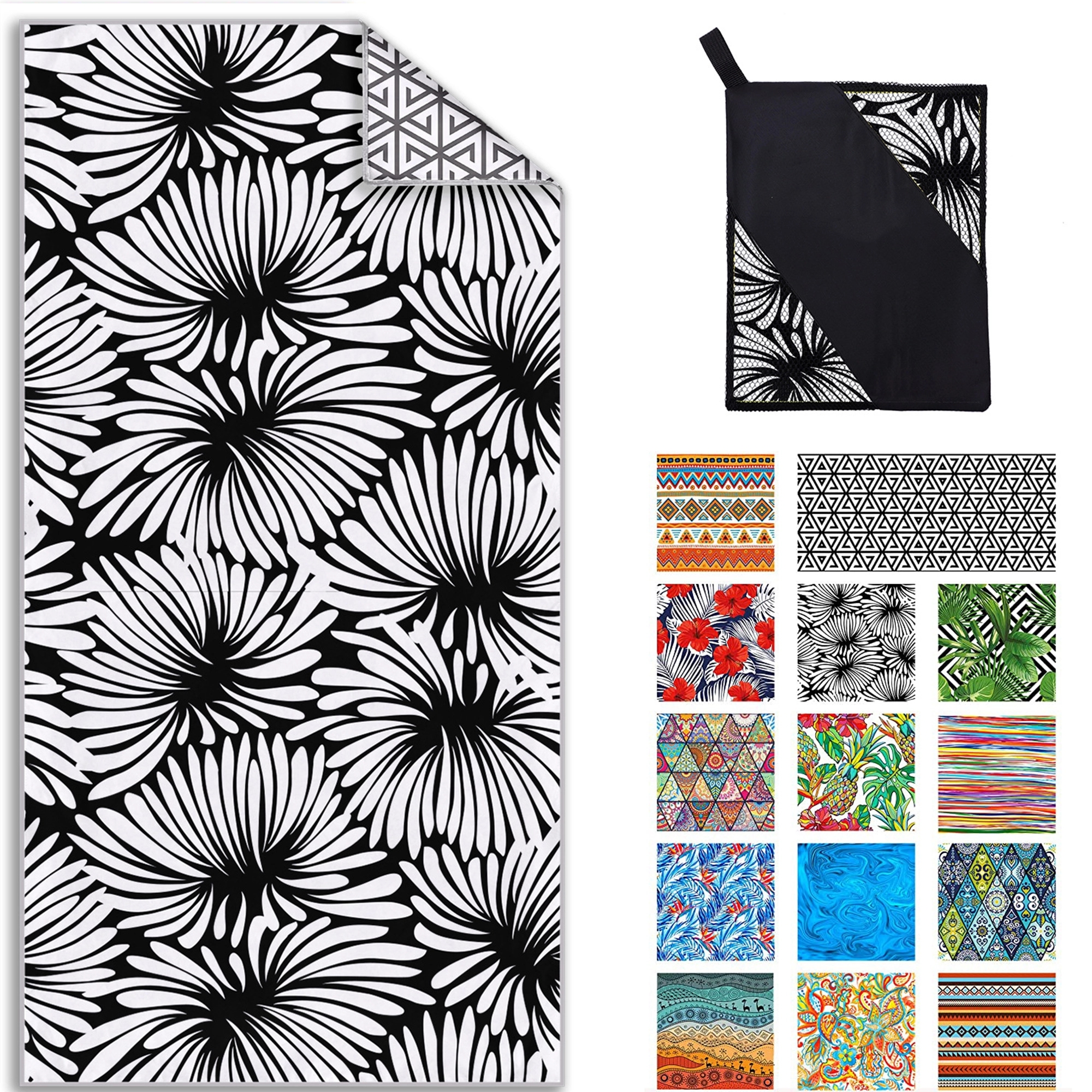 Oversized Microfiber Beach Towel Quick Dry Sandproof Compact 3