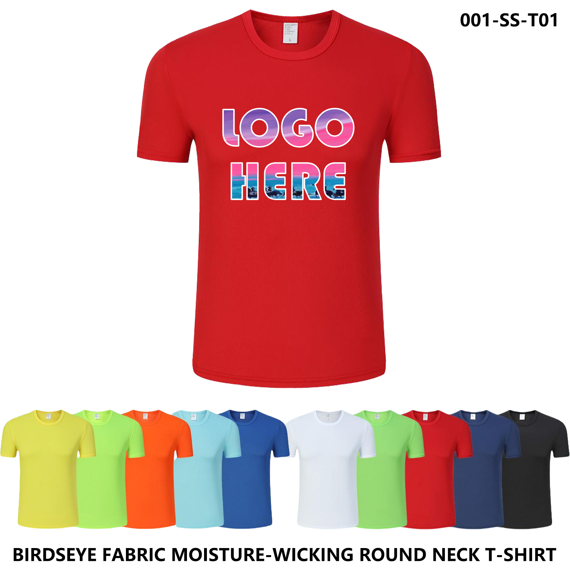 Customizable Quick-Dry 100% Polyester T-Shirt - Gym & Business Multi-Purpose 1