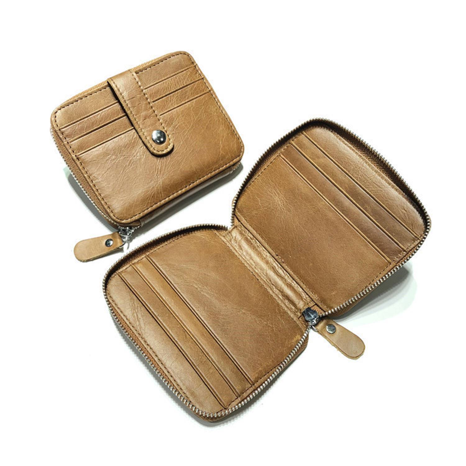Top Layer Leather Card Bag Multifunction Coin Purse Wallet 6
